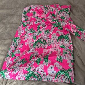 Lilly Pulitzer Pink and Green Tropical Dress